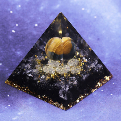 Orgone Energy Converter - Orgone Energy Converter Orgonite Pyramid Obsidian Soothe The Soul Stone That Change The Magnetic Field Of Life Resin Jewelry