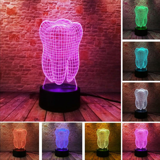 Fantastic Illusion Tooth 3D LED Night Light Atmosphere-Shalav5