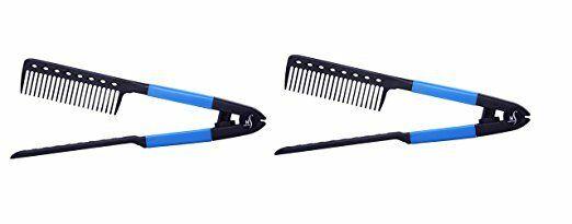 Herstyler Easy Comb - Herstyler Easy Comb, Hair Straightening Comb, Salon Quality 2 Pack (B.l.u.e)