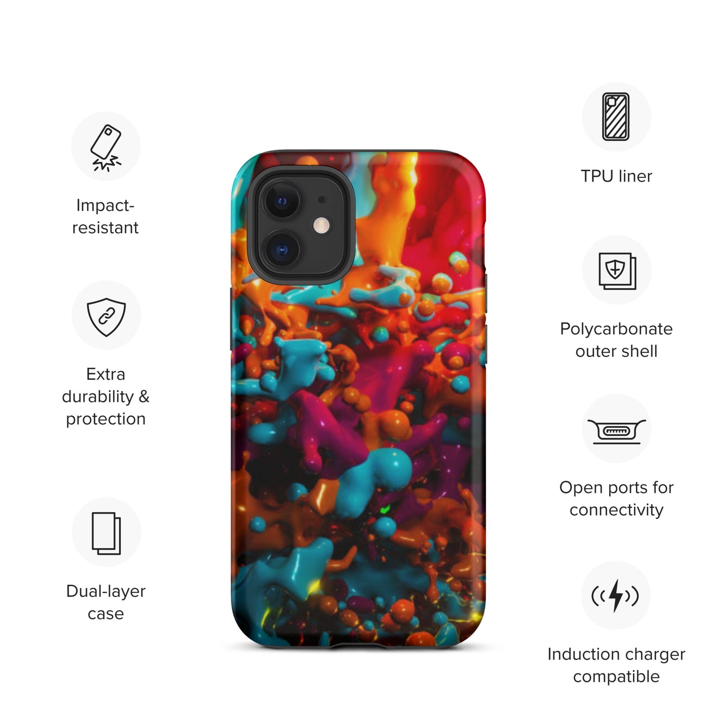 Mobile Phone Cases - Rainbow Splash Tough IPhone Case
